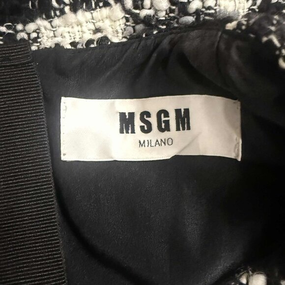 MSGM Milano Embellished Tweed Fringe Top Size 38 (M/L) Rare Runway-Style Boucle - Picture 4 of 15